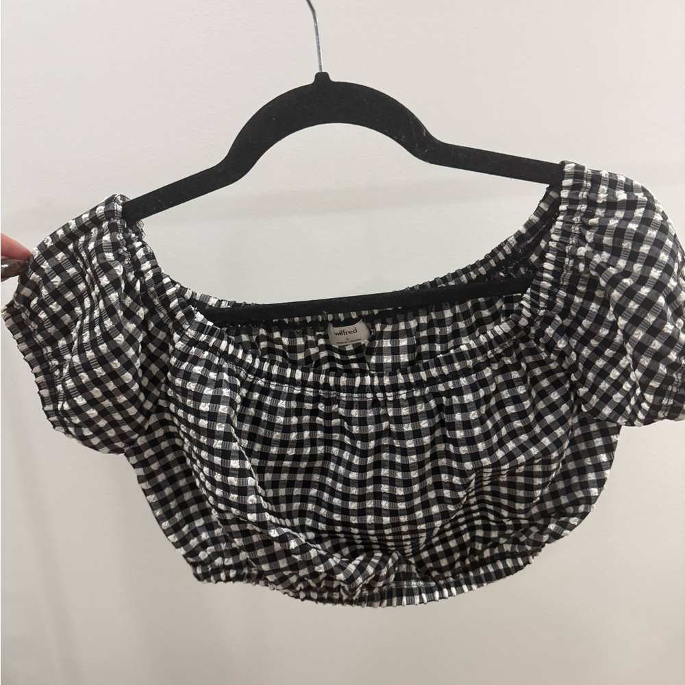 Wilfred Black and White Gingham Crop Top